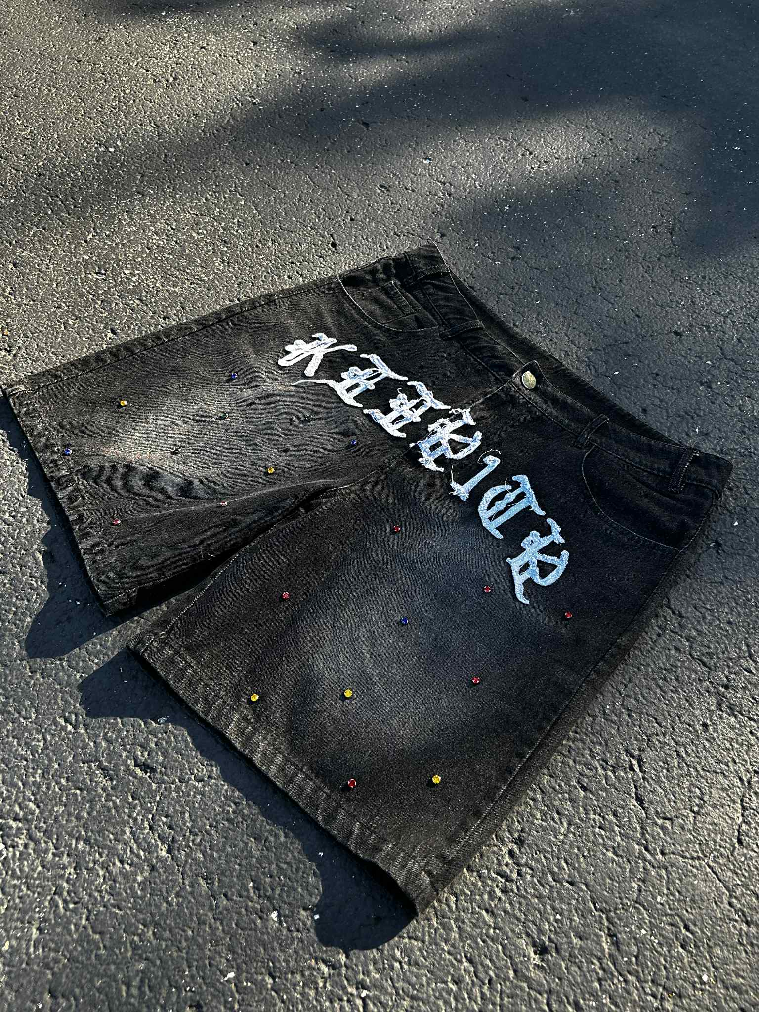 KEEPITP Black Denim Jorts