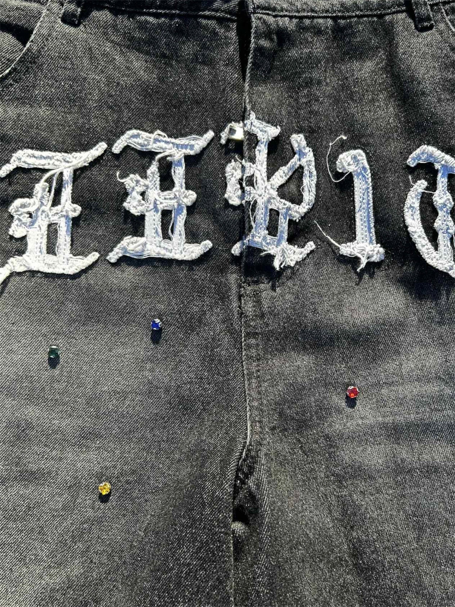 KEEPITP " Black  Denim Jorts "