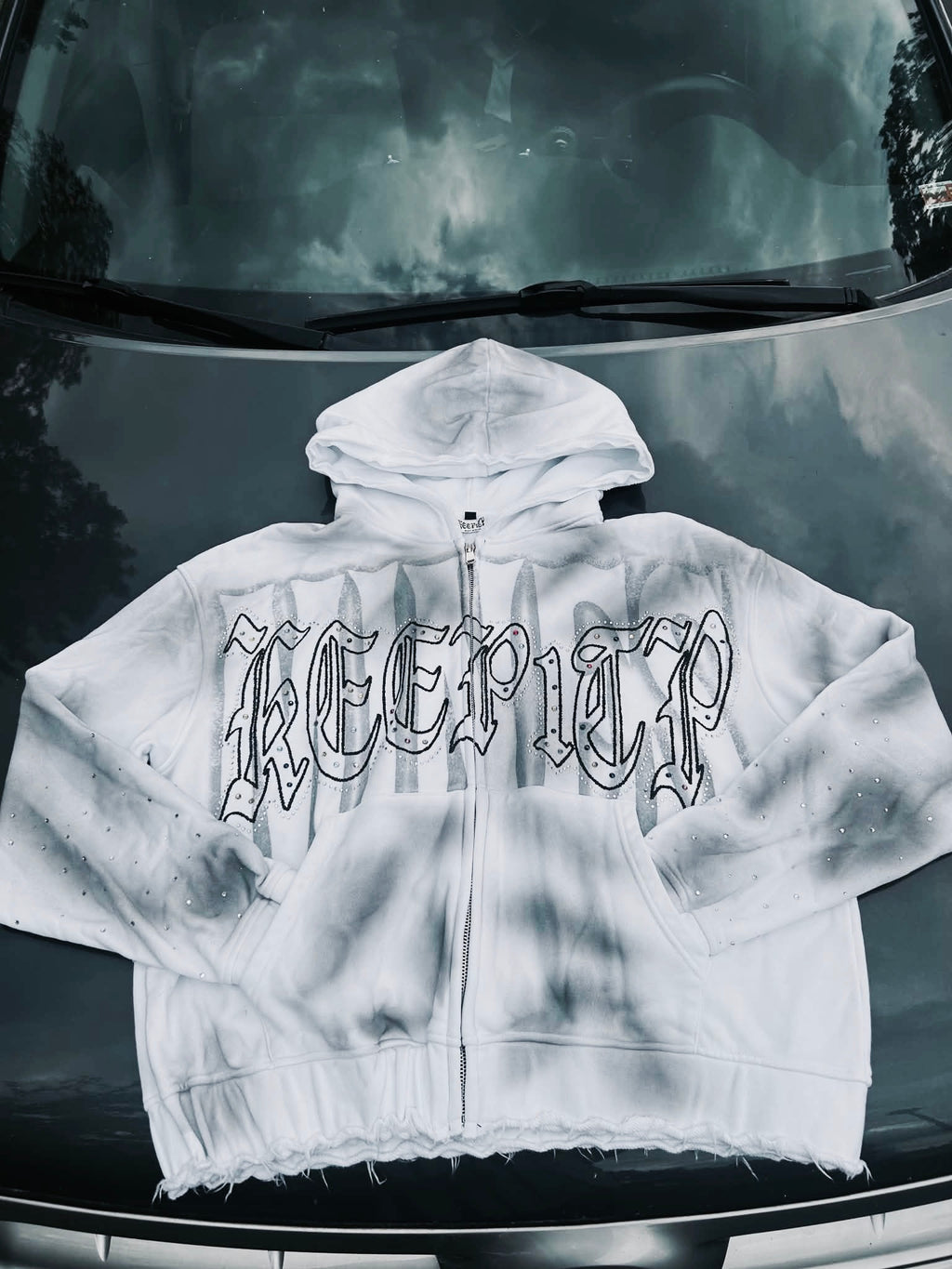 K!P White Zip-Up Jacket