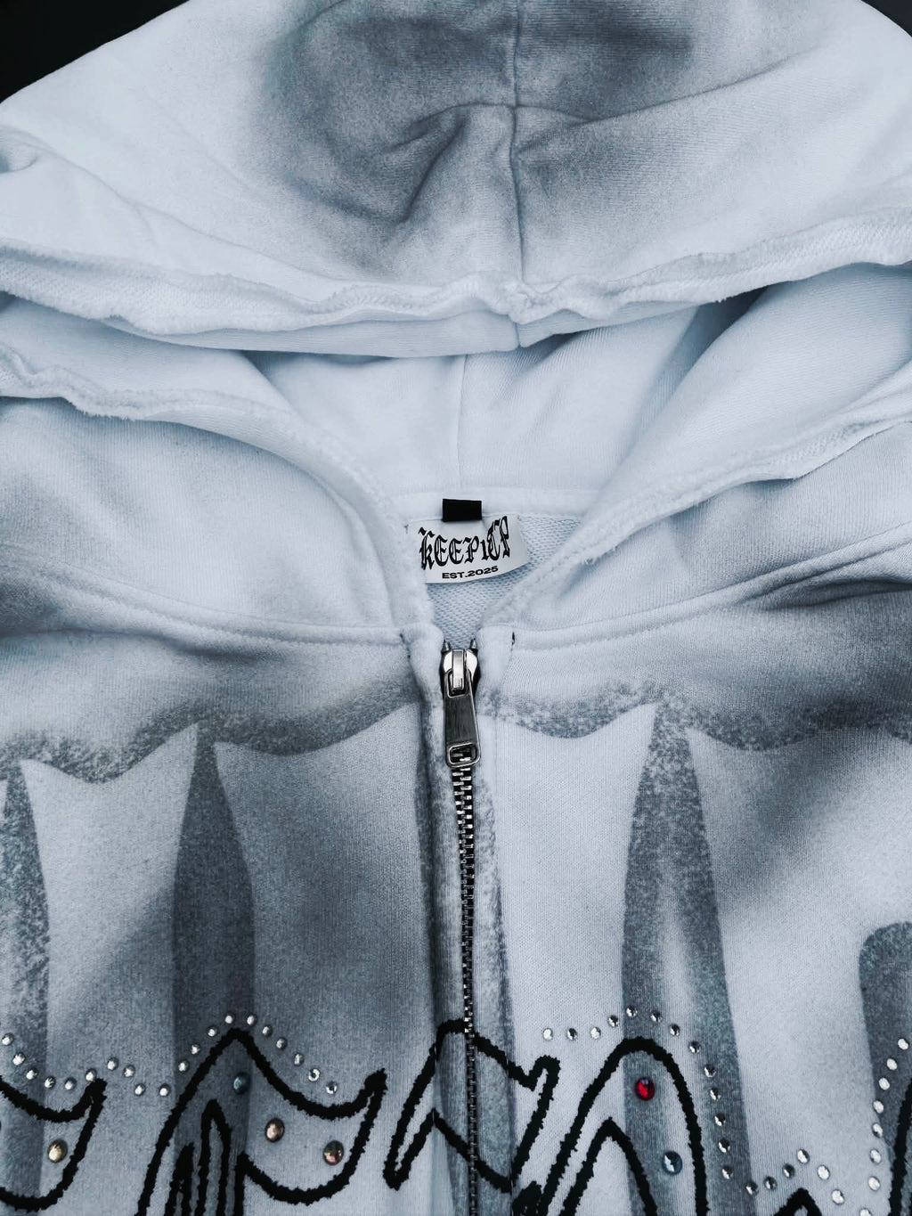 K!P White Zip-Up Jacket